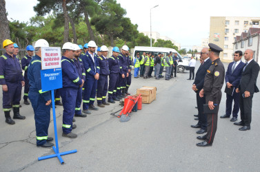 Ərazi mülki müdafiə qüvvələri ilə xəbərdarlıq toplanış məşqi keçirildi