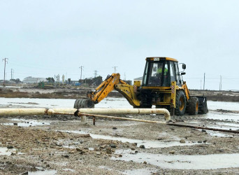 Pirallahı rayonunda  intensiv  yağışın fəsadları aradan qaldırılır