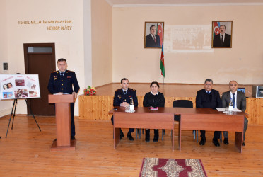 “Uşaqlar arasında narkomaniya və alkoqolizmin qarşısının alınması”, “Kibercinayətkarlığa qarşı mübarizə” və “Uşaqlar arasında hüquq pozuntularının və zərərli vərdişlərin profilaktikası” mövzularında maarifləndirici tədbir keçirilmişdir